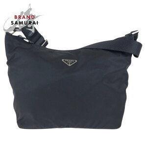 Prada Tessuto triangular black nylon leather Shoulder Bag messenger